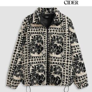 Printed Fleece Zip Front Jacket (Cider)